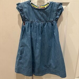 Mini Boden Denim Blue Ruffle Sleeve Dress